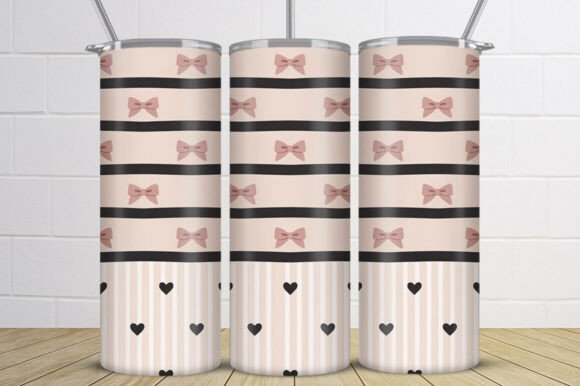 Download Cute Pink Bow Pattern Tumbler Wrap - Premium Resources