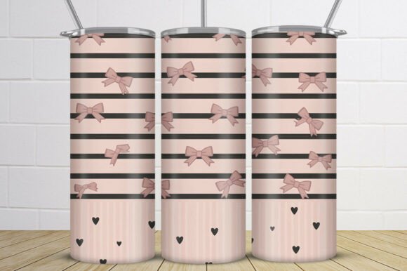 Download Cute Pink Bow Pattern Tumbler Wrap - Premium Resources