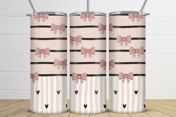Download Cute Pink Bow Pattern Tumbler Wrap - Premium Resources