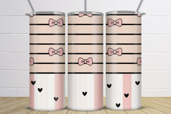 Download Cute Pink Bow Pattern Tumbler Wrap - Premium Bundle
