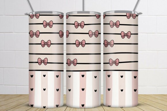 Download Cute Pink Bow Pattern Tumbler Wrap - Premium Resources