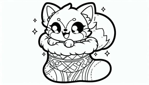 Download Kawaii Fox Stocking - Kawaii fox Collection