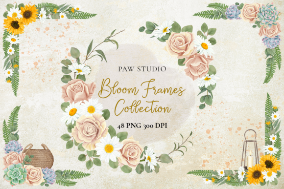 Download Floral Frame Border Wreath. Boho Clipart - Boho Collection