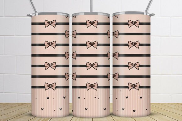 Download Cute Pink Bow Pattern Tumbler Wrap - Premium Resources
