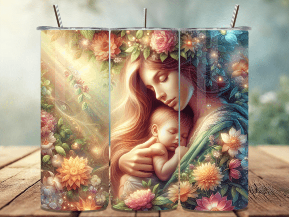 Download Boho Mom and Child Art Tumbler Wrap PNG - Boho Collection
