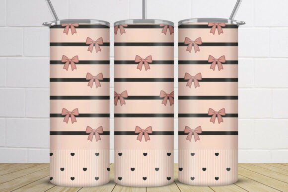Download Cute Pink Bow Pattern Tumbler Wrap - Premium Resources