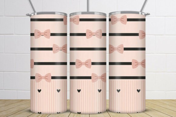 Download Cute Pink Bow Pattern Tumbler Wrap - Premium Bundle