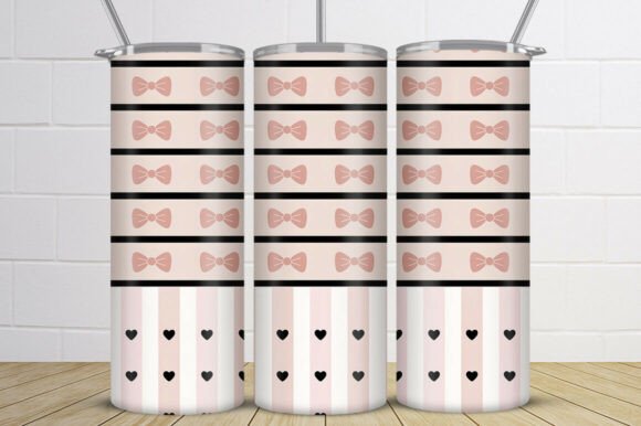 Download Cute Pink Bow Pattern Tumbler Wrap - Premium Resources