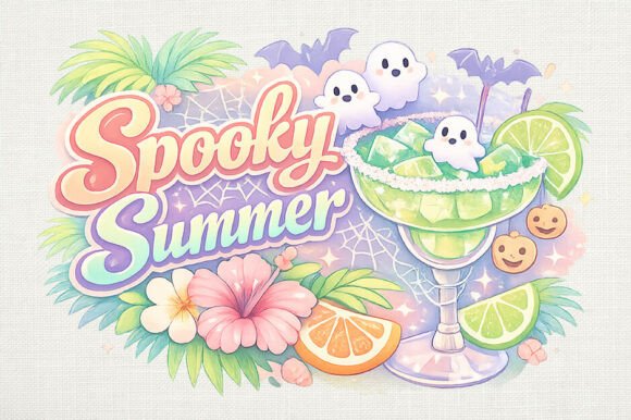 Download Cute Pastel Spooky Summer Margarita PNG - Premium Resources
