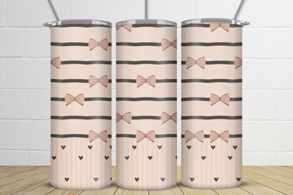 Download Cute Pink Bow Pattern Tumbler Wrap - Premium Bundle