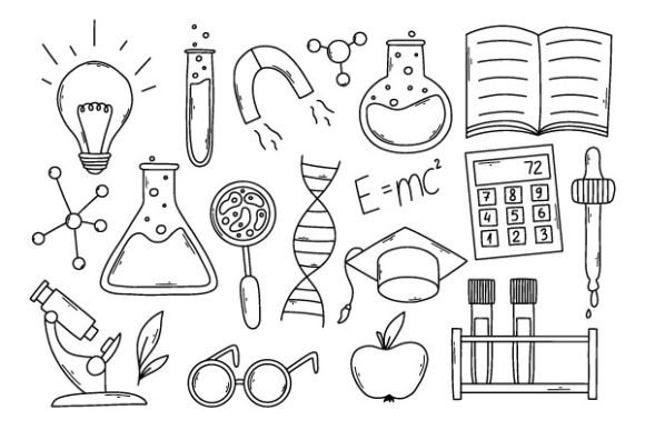 Download Set of Science Elements in Doodle Style. - Science elements Collection
