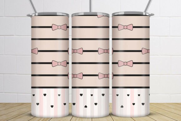 Download Cute Pink Bow Pattern Tumbler Wrap - Premium Bundle