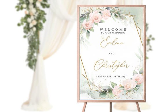 Download Boho Blush Floral Wedding Welcome Sign - Boho Collection